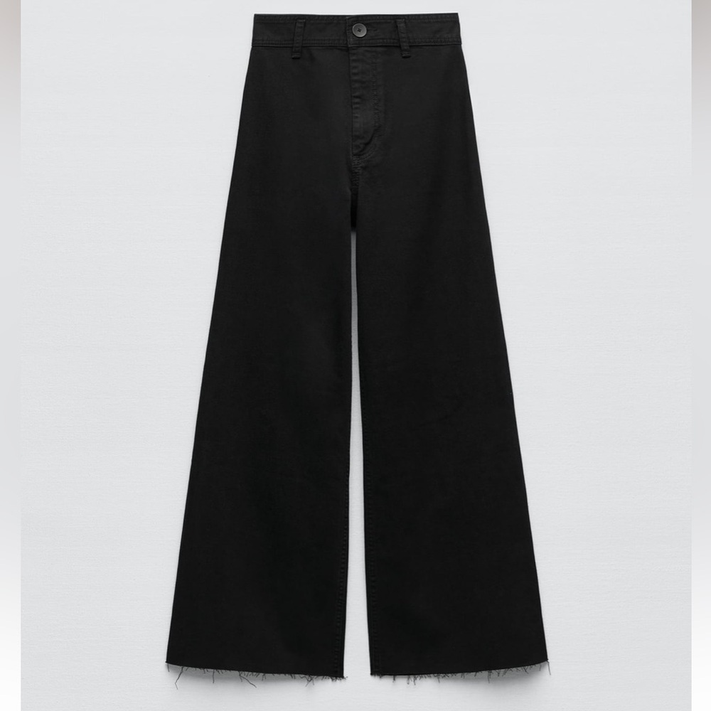 NWT! Zara Marine Straight High Rise Cropper Jeans - Black/6